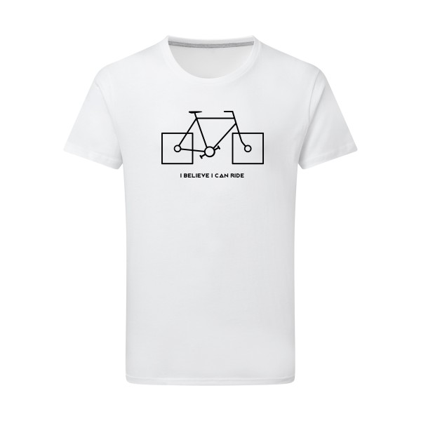 I believe I can ride - T-shirt léger velo humour Homme - modèle SG - Men -thème humour et vélo -