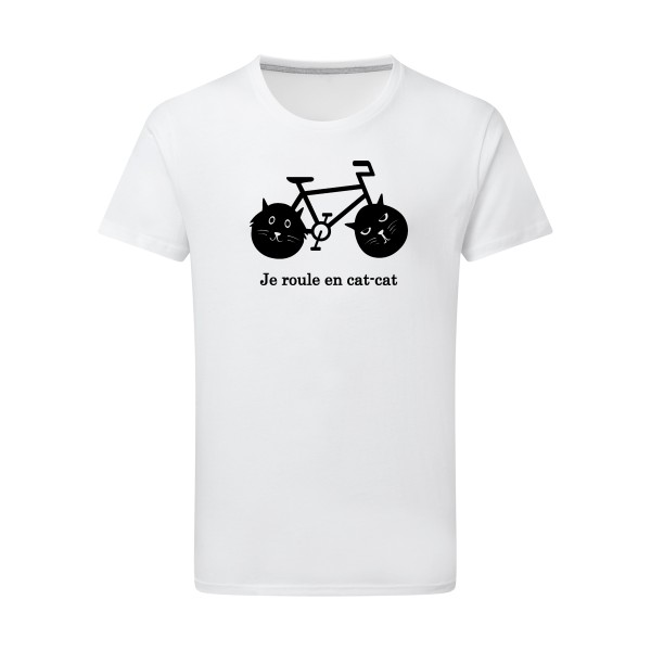 cat-cat bike - T-shirt léger humour velo - Thème t shirt  et sweat  original pour  Homme -