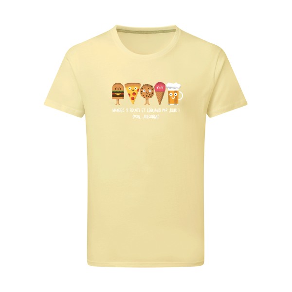 5 fruits et légumes - Tee shirt humoristique Homme - modèle SG - Men - thème humour et pub -