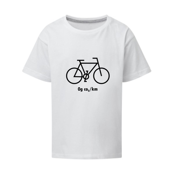 Zéro grammes de CO2 - T-shirt enfant velo humour pour Enfant -modèle SG - Kids - thème humour et vélo -