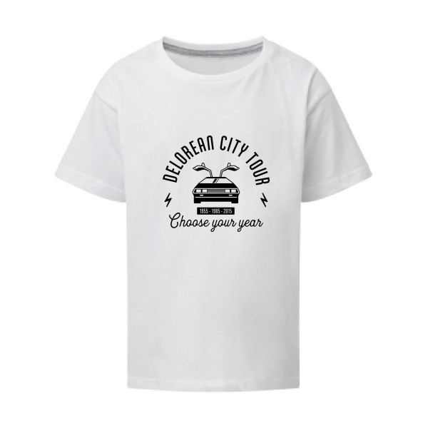 Delorean city tour - T-shirt enfant vintage pour Enfant -modèle SG - Kids - thème automobile et cinema -