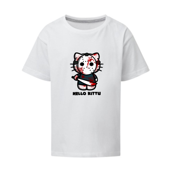 T shirt humour noir-Hello KittU-SG - Kids