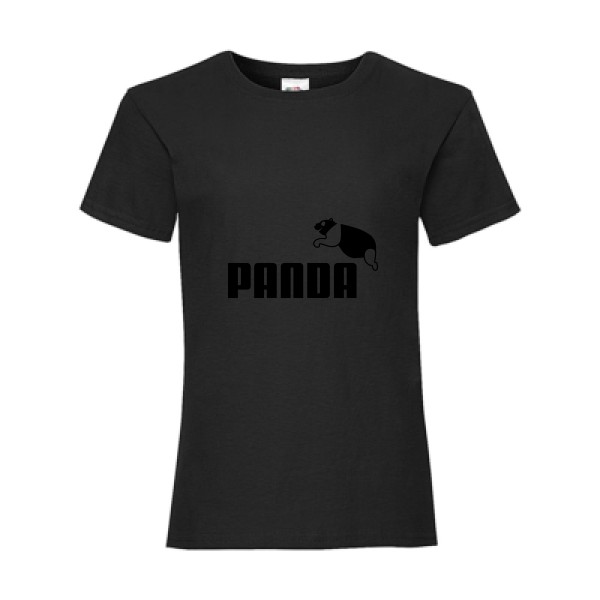 PANDA - T-shirt enfant parodie pour Enfant -modèle Fruit of the loom - Girls Value Weight T - thème humour et parodie- 