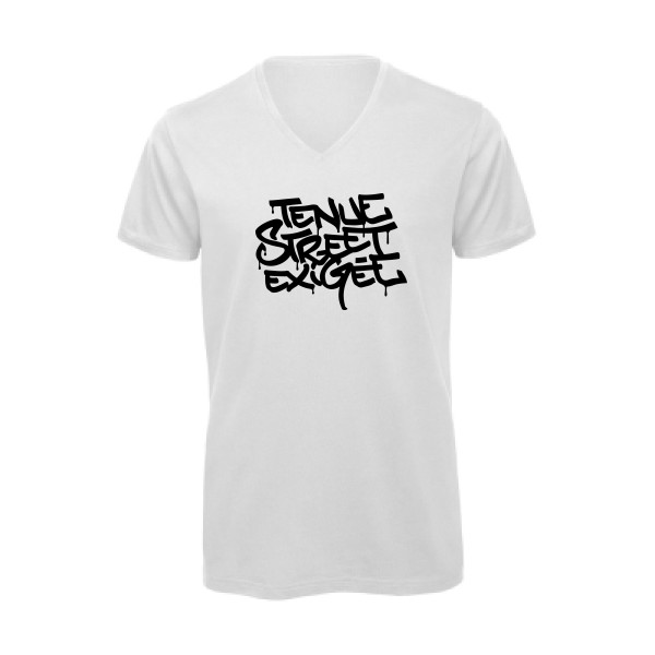 Tenue street exigée -T-shirt bio col V streetwear Homme  -B&C - Inspire V/men -Thème streetwear -