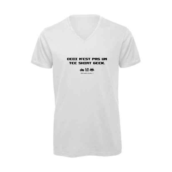 NO GEEK SHIRT - T-shirt bio col V Homme à message - B&C - Inspire V/men - thème humour et bons mots