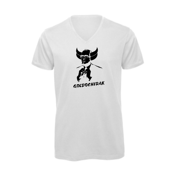 Goldochirak - T-shirt bio col V amusant pour Homme -modèle B&C - Inspire V/men - thème parodie et politique -