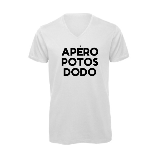 T-shirt bio col V Homme original - Apéro Potos Dodo  -