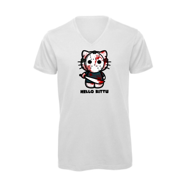 T shirt humour noir-Hello KittU-B&C - Inspire V/men