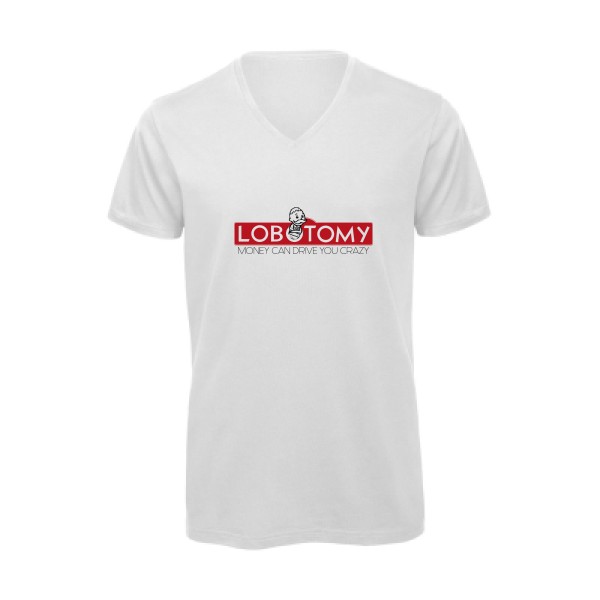 Lobotomy - T-shirt bio col V geek Homme  -B&C - Inspire V/men - Thème geek et gamer -