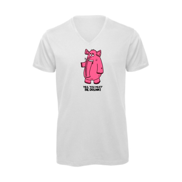 T-shirt bio col V original  Homme - Pink elephant -