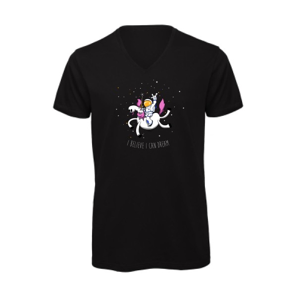 T-shirt bio col V - B&C - Inspire V/men - Space Rodéo Licorne