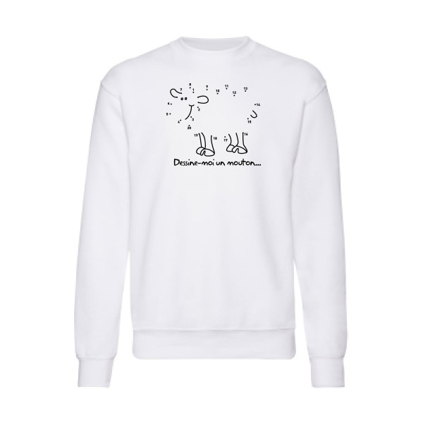 Dessine moi un mouton - Sweat shirt amusant pour Homme -modèle Fruit of the loom 280 g/m² - thème humour et culture -