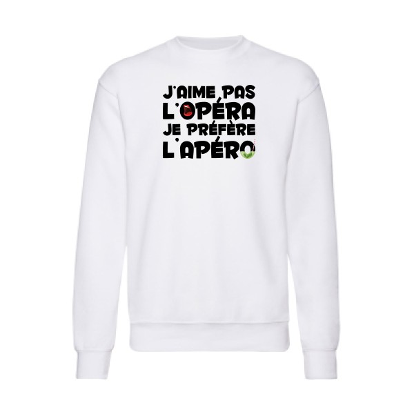 opérapéro - Sweat shirt apéro Homme - modèle Fruit of the loom 280 g/m² -thème humour alcool -