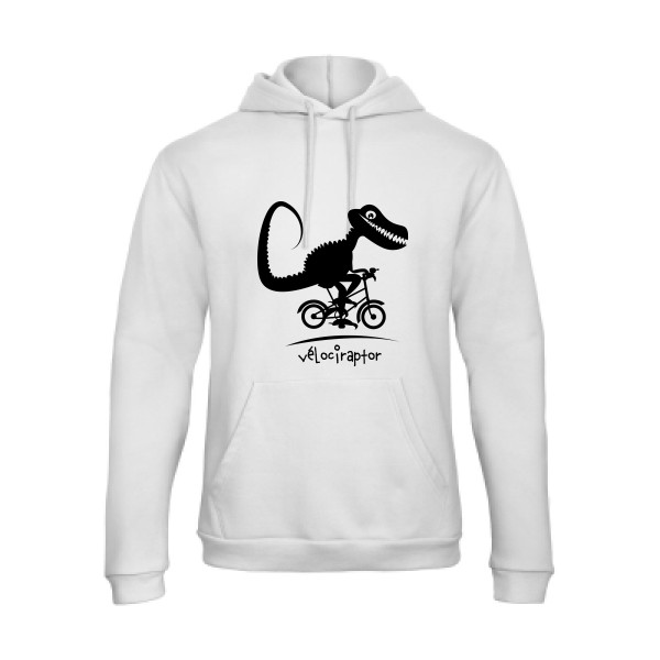 vélociraptor -Sweat capuche rigolo- Homme -B&C - Hooded Sweatshirt Unisex  -thème  humour dinausore - 