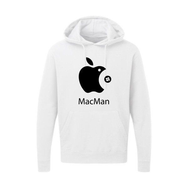 MacMan - Sweat capuche vintage pour Homme -modèle SG - Hooded Sweatshirt - thème retro et jeux videos -