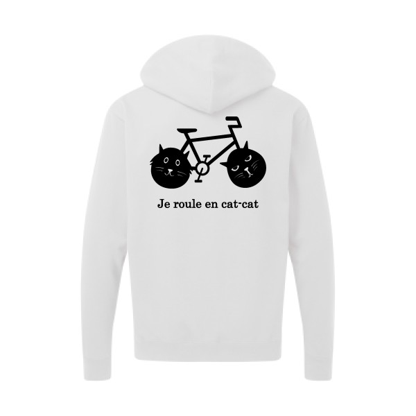 cat-cat bike - Sweat capuche zippé humour velo - Thème t shirt  et sweat  original pour  Homme -