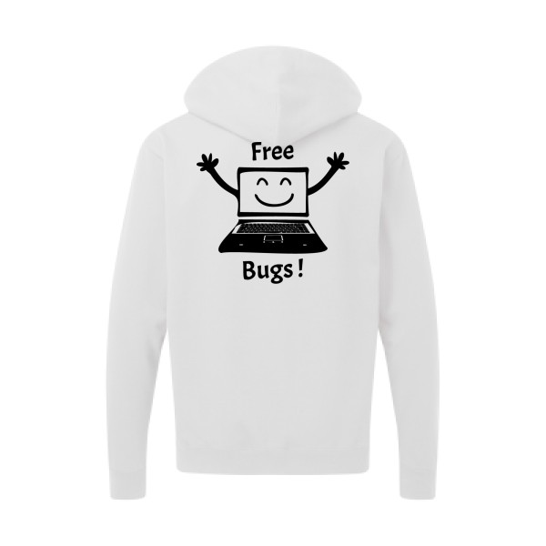 FREE BUGS ! - Sweat capuche zippé Homme - Thème Geek -SG - Zip Hood Men-