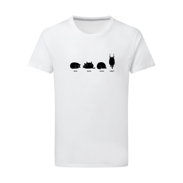 Journée type - T-shirt léger cocasse pour Homme -modèle SG - Men - thème chat -