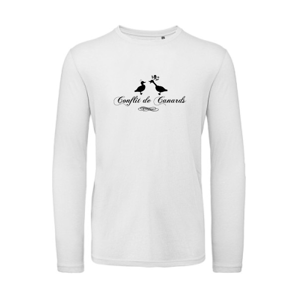 Conflit De Canards - Tee shirt humour noir Homme -B&C - T Shirt organique manches longues