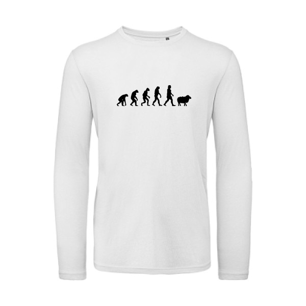 PanurgeEvolution - T-shirt bio manches longues évolution Homme - modèle B&C - T Shirt organique manches longues -thème humour -
