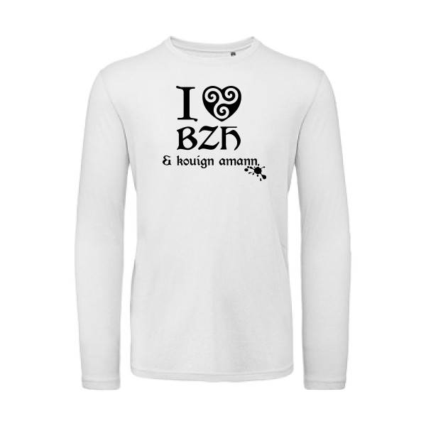 Love BZH & kouign-Tee shirt breton - B&C - T Shirt organique manches longues