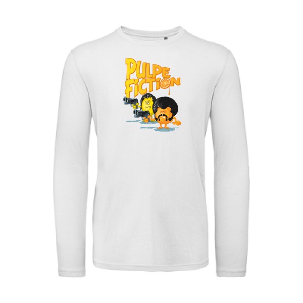 Pulpe Fiction -T-shirt bio manches longues Homme humoristique -B&C - T Shirt organique manches longues -Thème humour et cinéma -
