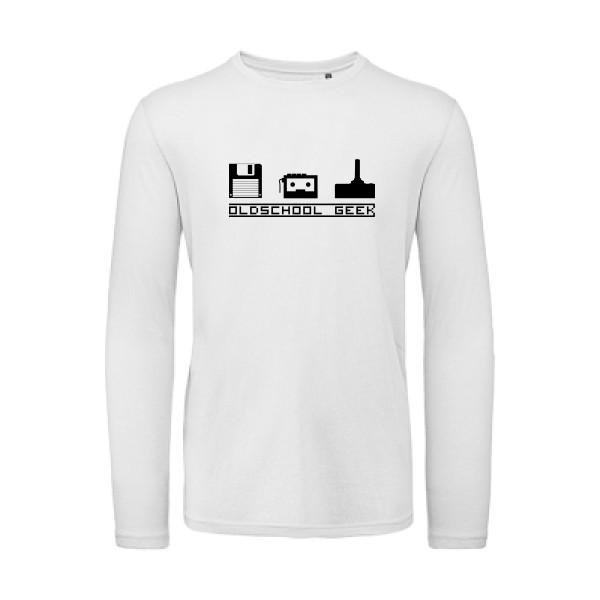 Oldschool Geek-T shirt vintage -B&C - T Shirt organique manches longues
