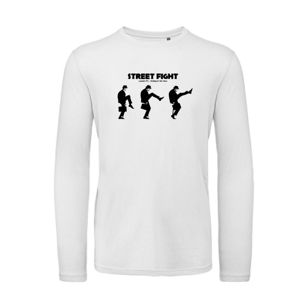 British Fight-T-shirt bio manches longues humoristique - B&C - T Shirt organique manches longues- Thème humour anglais - 