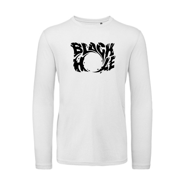 T-shirt bio manches longues original Homme  - Black hole - 