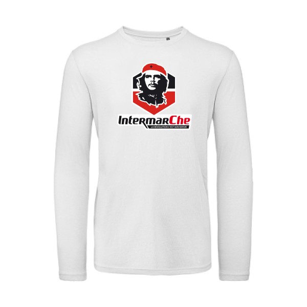 IntermarCHE - T-shirt bio manches longues detournement Homme - modèle B&C - T Shirt organique manches longues -thème revolution et parodie -