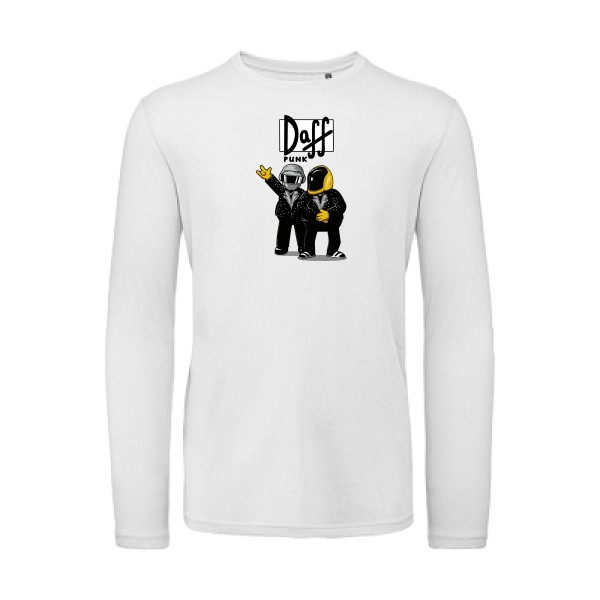 Duff Punk - T-shirt bio manches longues rétro Homme - modèle B&C - T Shirt organique manches longues -thème dj et  vintage -