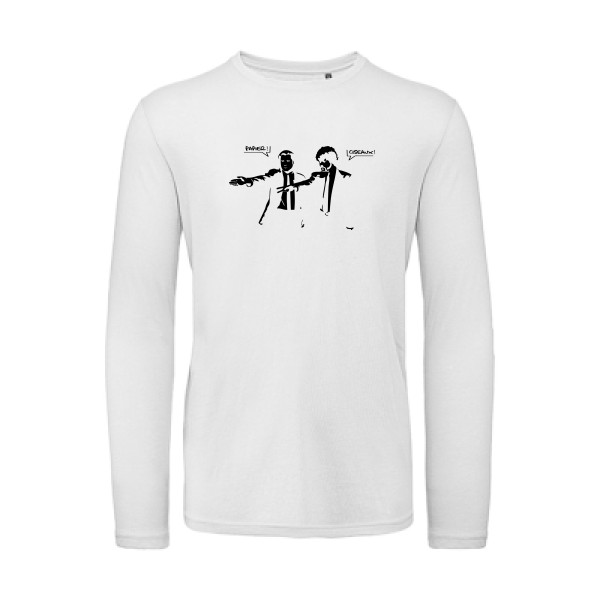 Papier Ciseaux - T-shirt bio manches longues pulp fiction pour Homme -modèle B&C - T Shirt organique manches longues - thème parodie et humour -