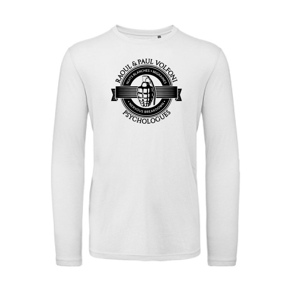 Volfoni -  T-shirt bio manches longues Homme - B&C - T Shirt organique manches longues - thème tee shirt  vintage -