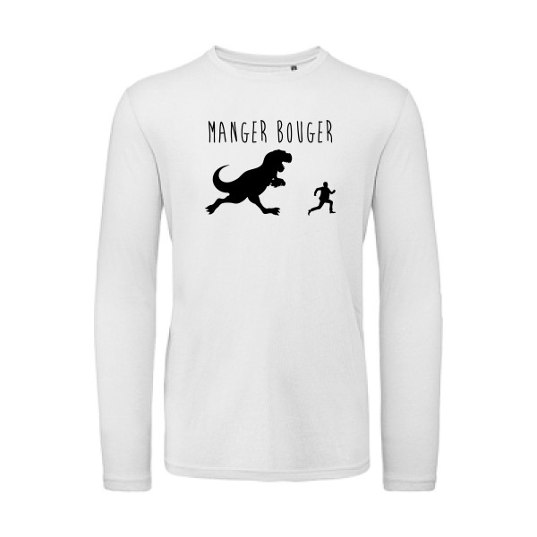MANGER BOUGER - modèle B&C - T Shirt organique manches longues - Thème t shirt humour Homme -