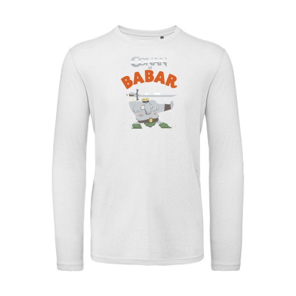 CONAN le BABAR -T-shirt bio manches longues parodie  -B&C - T Shirt organique manches longues - thème  cinema  et vintage - 