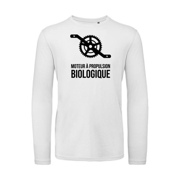 Cyclisme & écologie - B&C - T Shirt organique manches longues Homme - T-shirt bio manches longues humour velo - thème cyclisme et ecologie -