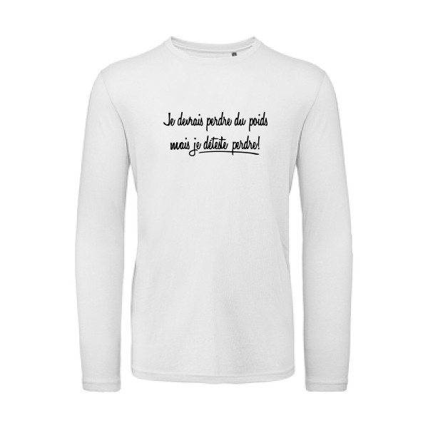 Né pour gagner - T shirt original Homme - modèle B&C - T Shirt organique manches longues - thème message et texte -