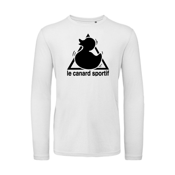 Canard Sportif -T-shirt bio manches longues humoristique - Homme -B&C - T Shirt organique manches longues -thème  humour et parodie - 