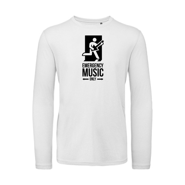 EMERGENCY - T-shirt bio manches longues  rock Homme - modèle B&C - T Shirt organique manches longues -thèmehumour et musique -