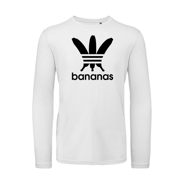 bananas -T-shirt bio manches longues humour Homme -B&C - T Shirt organique manches longues -thème parodie -