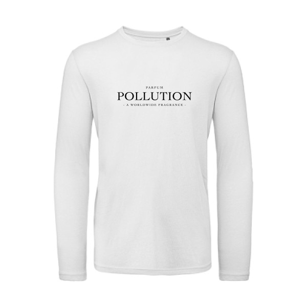 T-shirt bio manches longues original Homme  - Parfum POLLUTION - 