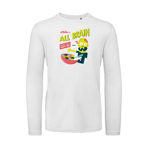 T-shirt bio manches longues original et drole Homme - All brain - 