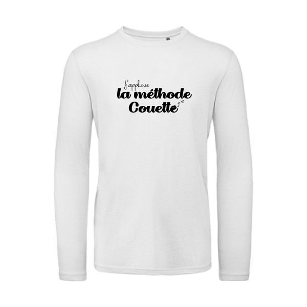 La méthode Couette - T-shirt bio manches longues drôle Homme - modèle B&C - T Shirt organique manches longues -thème parodie cauet -