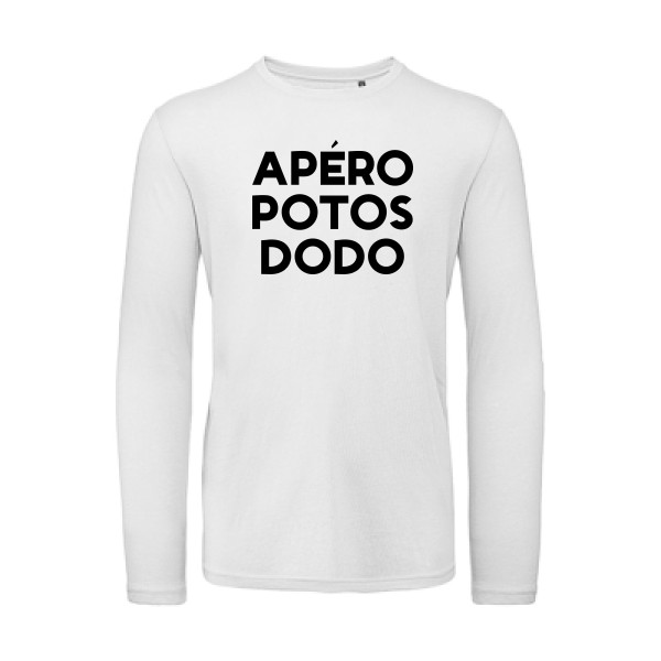 T-shirt bio manches longues Homme original - Apéro Potos Dodo  -