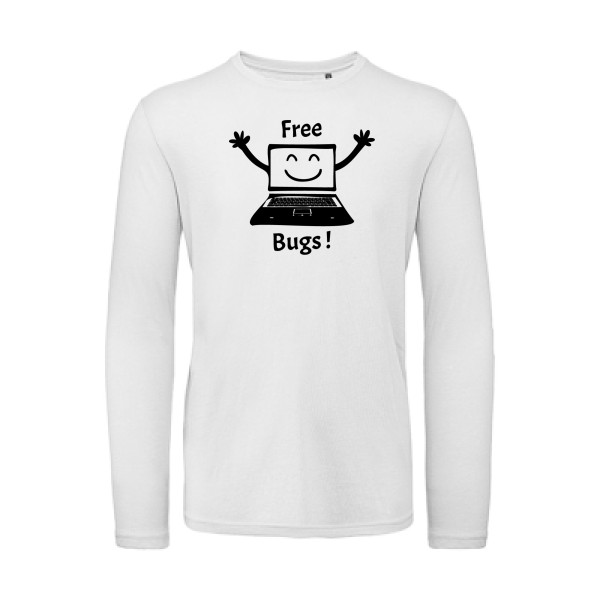 FREE BUGS ! - T-shirt bio manches longues Homme - Thème Geek -B&C - T Shirt organique manches longues-