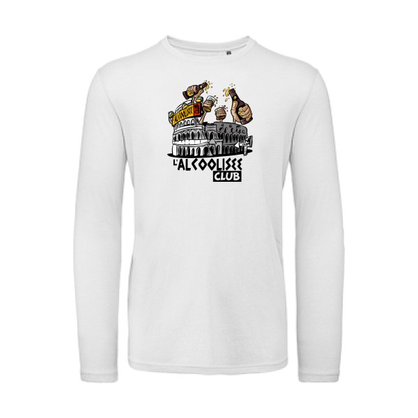 L'ALCOOLIZEE -T-shirt bio manches longues alcool humour Homme -B&C - T Shirt organique manches longues -thème alcool humour -