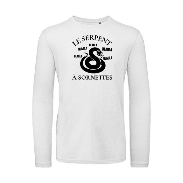 Serpent à Sornettes - T-shirt bio manches longues rigolo Homme -B&C - T Shirt organique manches longues -thème original et humour