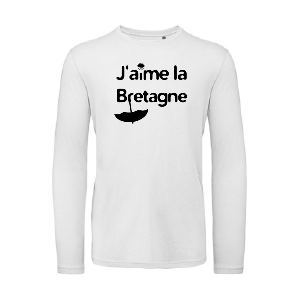 T-shirt bio manches longues - B&C - T Shirt organique manches longues - J'aime la Bretagne