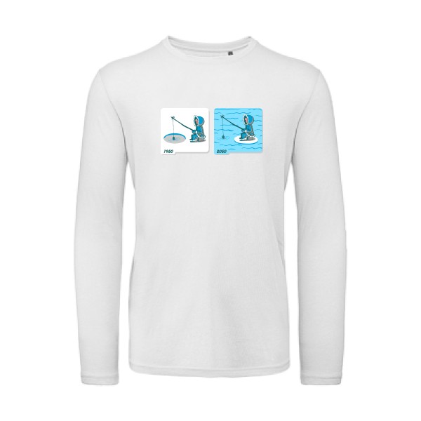 T shirt Homme humour -Fishing in Arctic - B&C - T Shirt organique manches longues