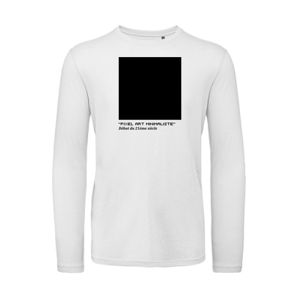 T-shirt bio manches longues Homme original - Pixel art minimaliste -